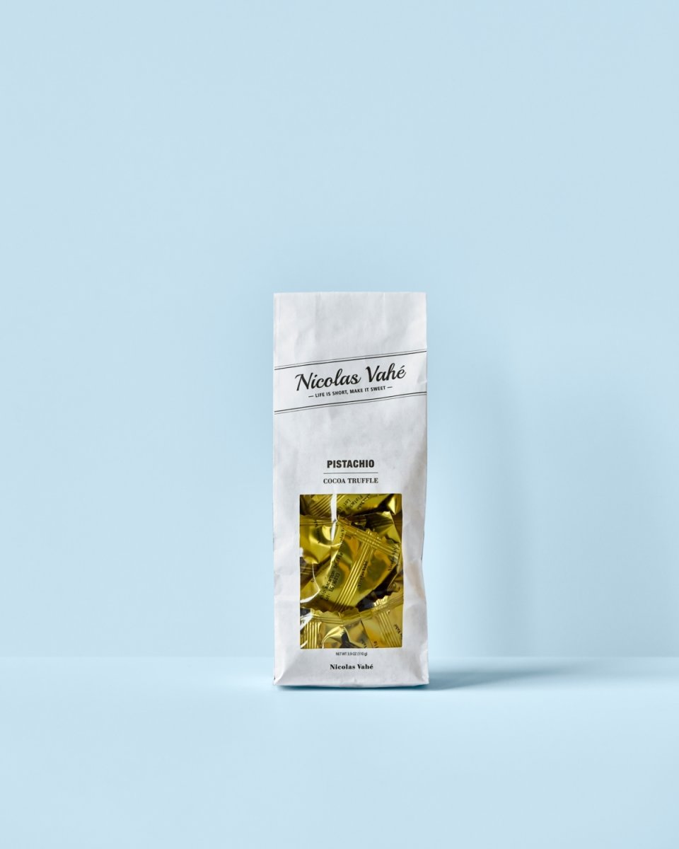 Nicolas Vahé Kakaotrøffel, pistacie, knas, 110g