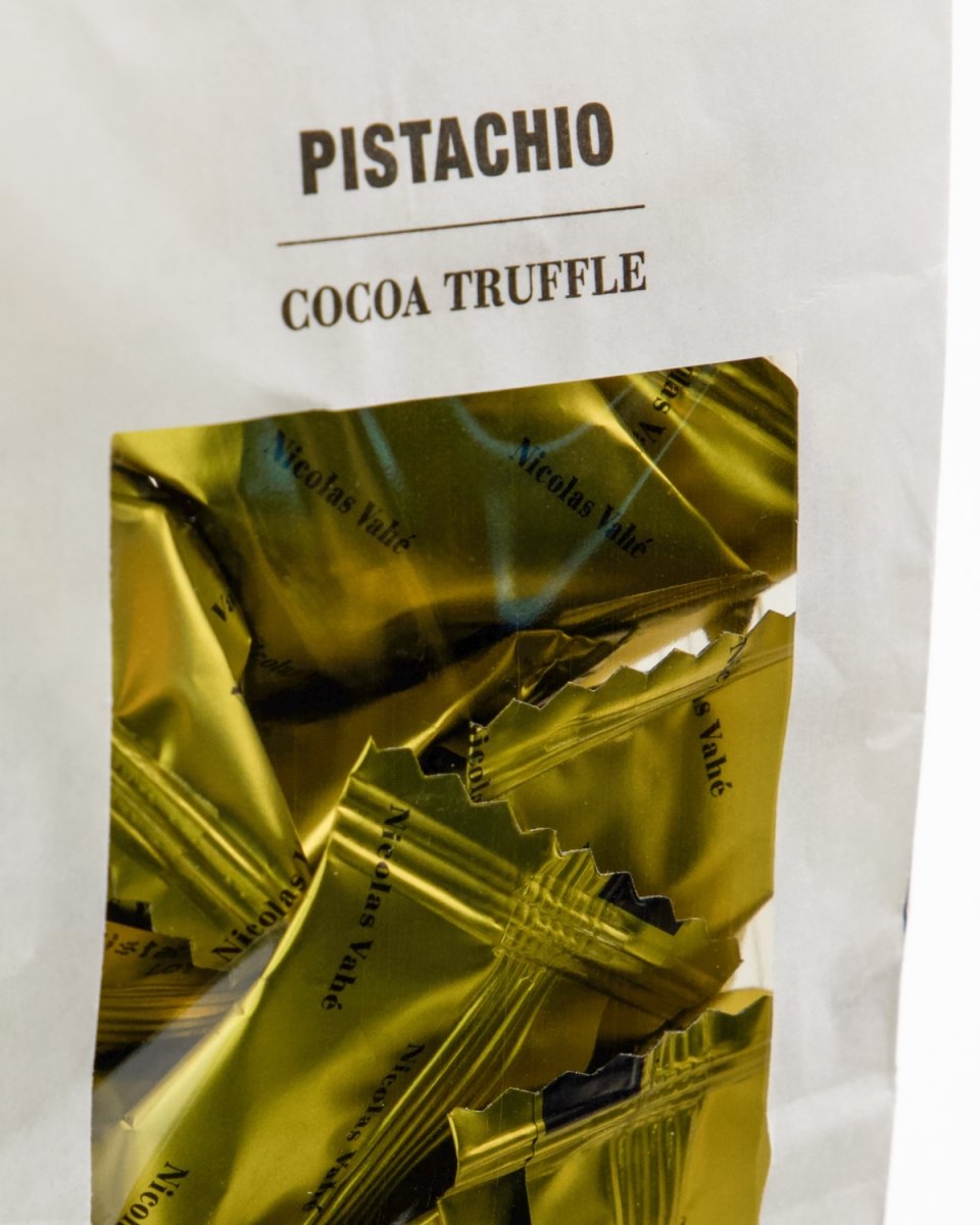 Nicolas Vahé Kakaotrøffel, pistacie, knas, 110g