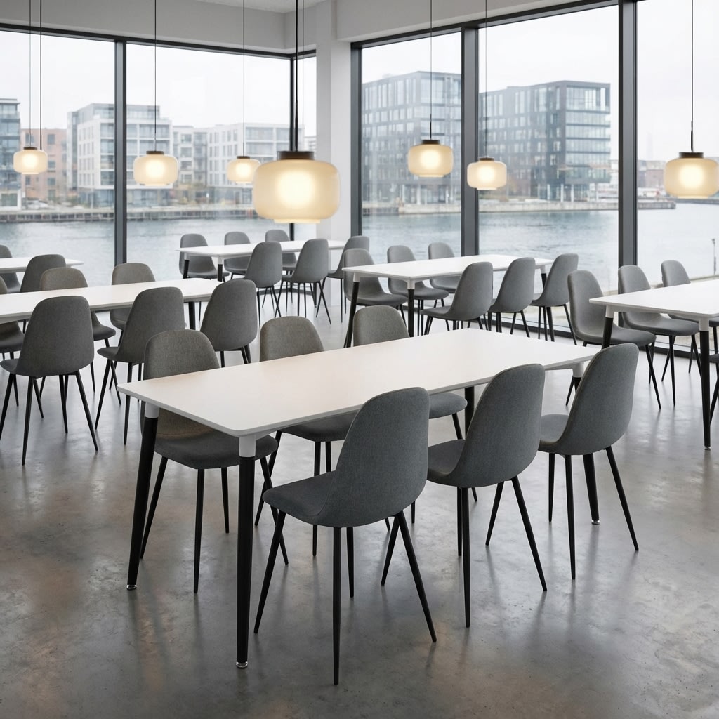 Room mødestol, grå m/ sort metalstel