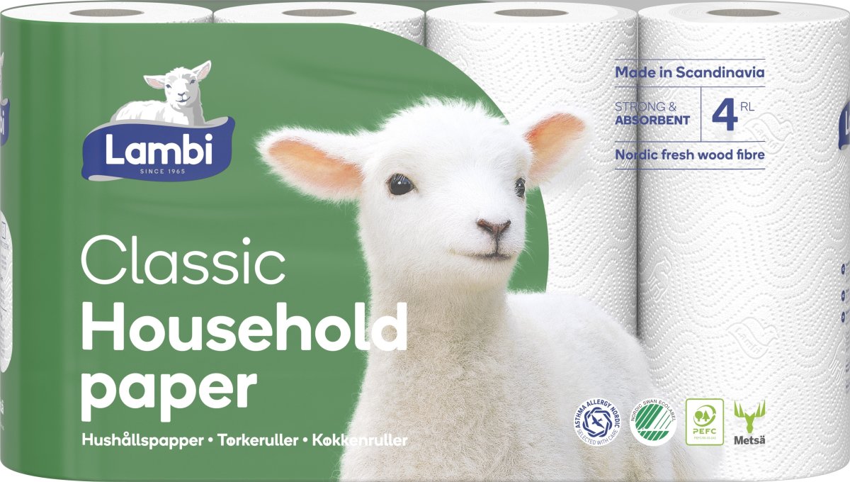 Lambi Køkkenruller Classic, 2-lags, 20 ruller