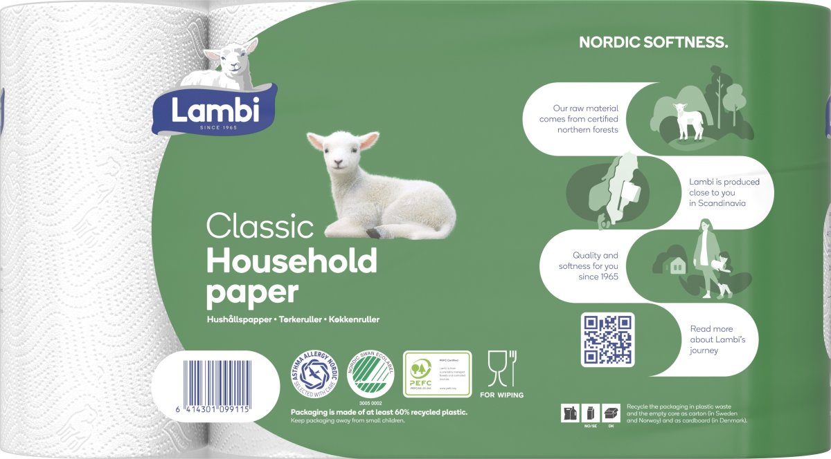 Lambi Køkkenruller Classic, 2-lags, 20 ruller