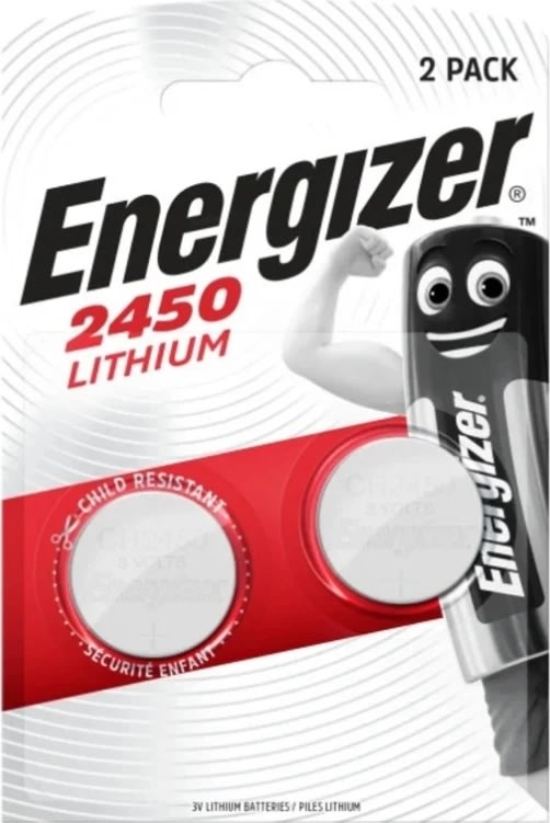 Energizer CR2450 knapcelle batteri, 2 stk.