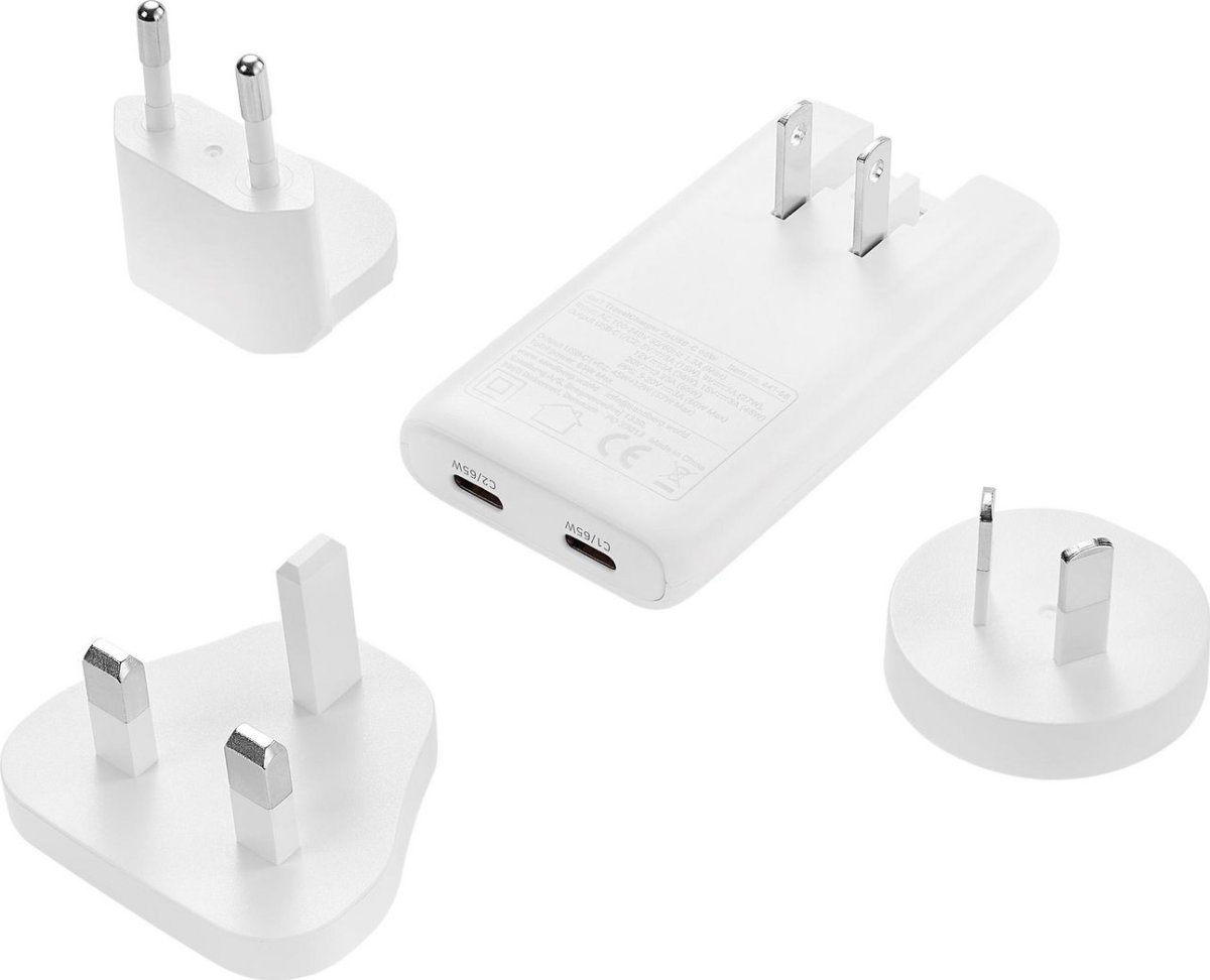 Sandberg Omformer til rejse, 2xUSB-C, 65W - 4-i-1