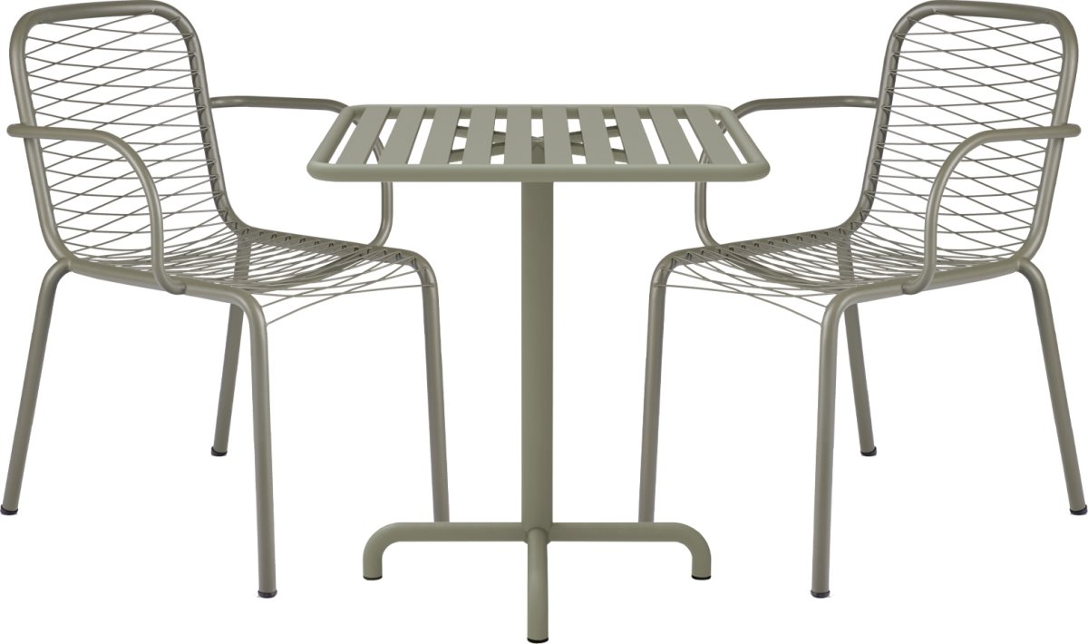 Ivy Cafébord L66cm + 2 stole Ivy Wire, Olivengrøn
