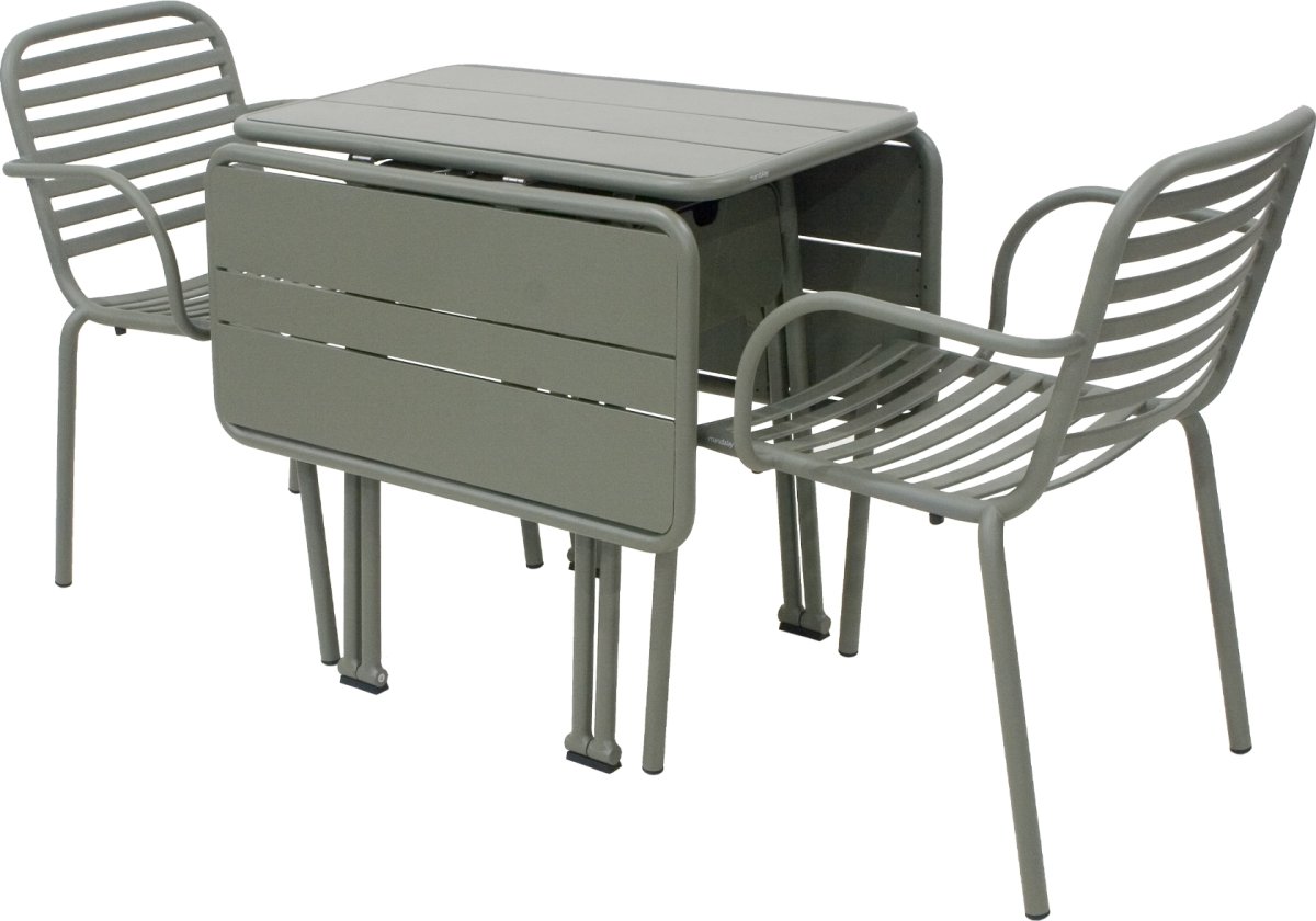 Ivy Foldebord + 2 stole Ivy Pipe, Olivengrøn