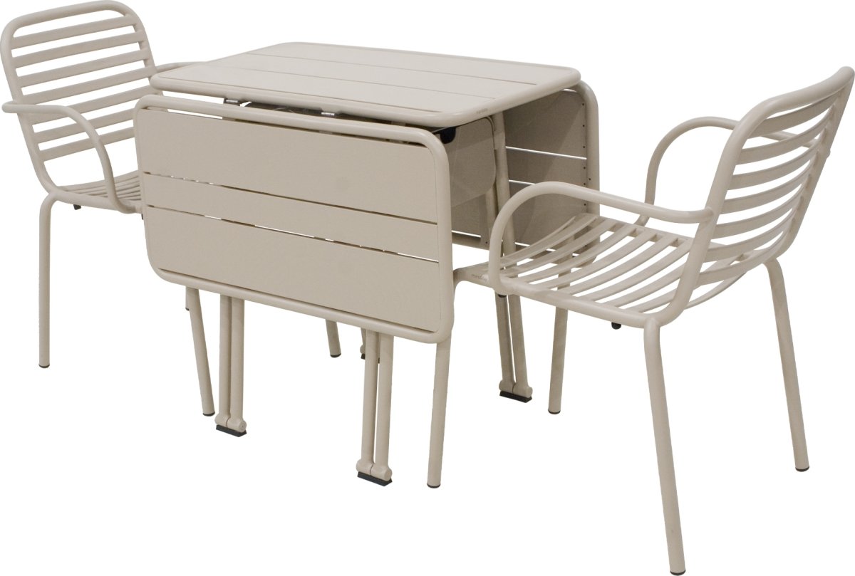 Ivy Foldebord + 2 stole Ivy Pipe, Taupe