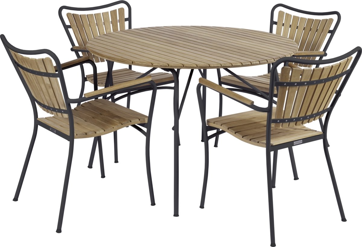 Magnolia Havebord ø110+4 Marguerit stole, Antracit