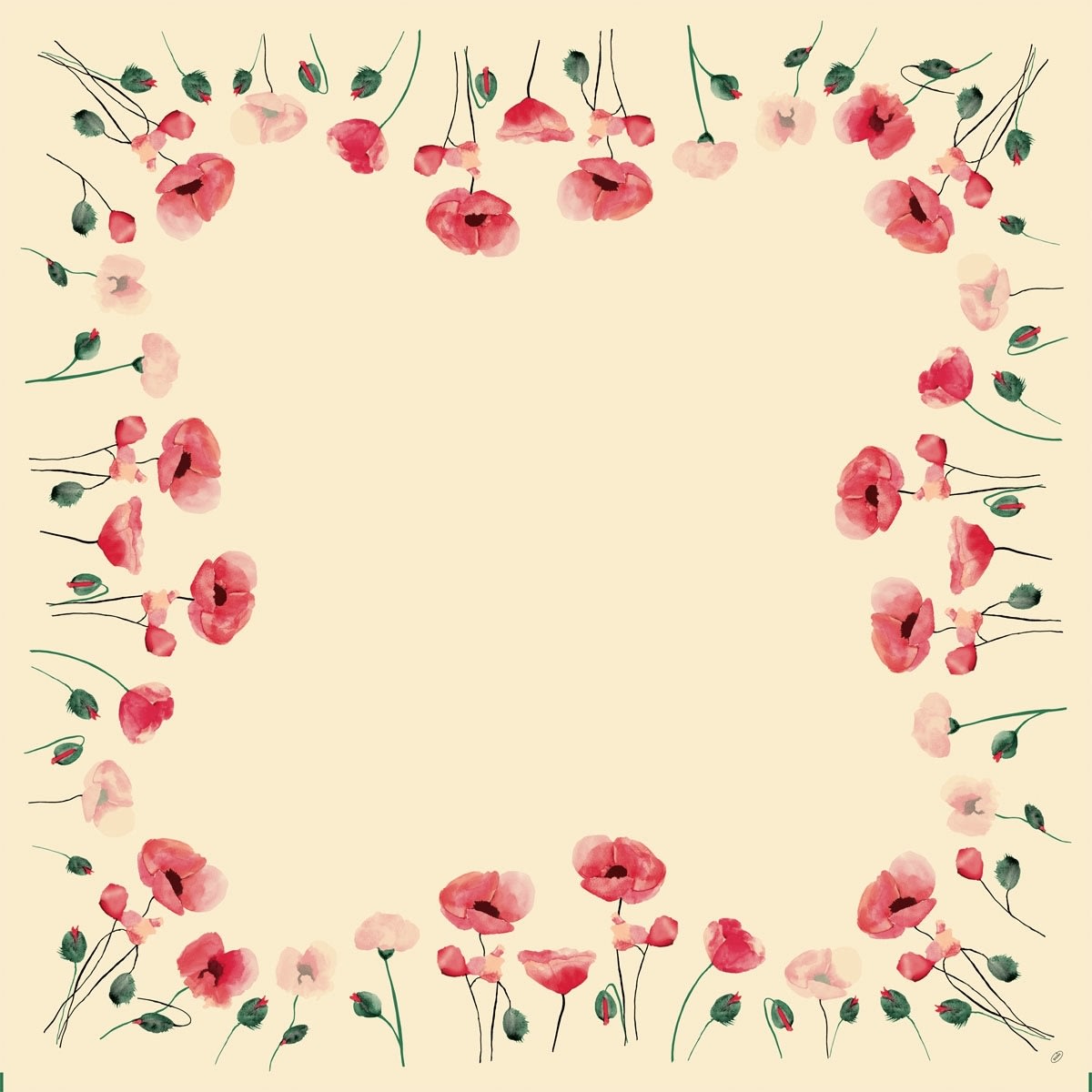 Dunicel Stikdug, 84x84 cm, Poppy Charm, 20 stk.