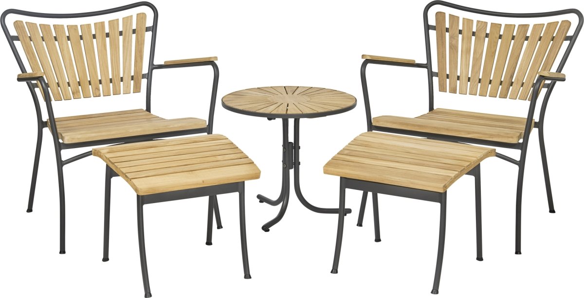 Marguerit Loungebord ø50+2 stole+2 skamler, Antra.