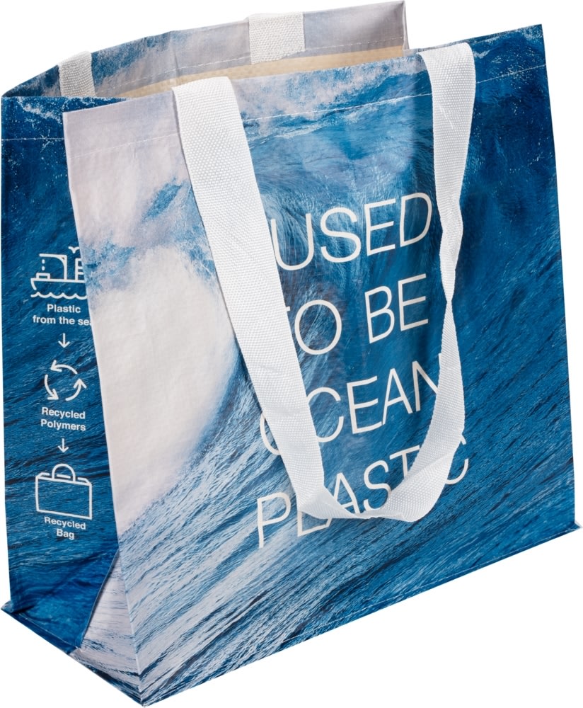 Bærepose 100% genanvendt havaffald,35 x34x15 cm