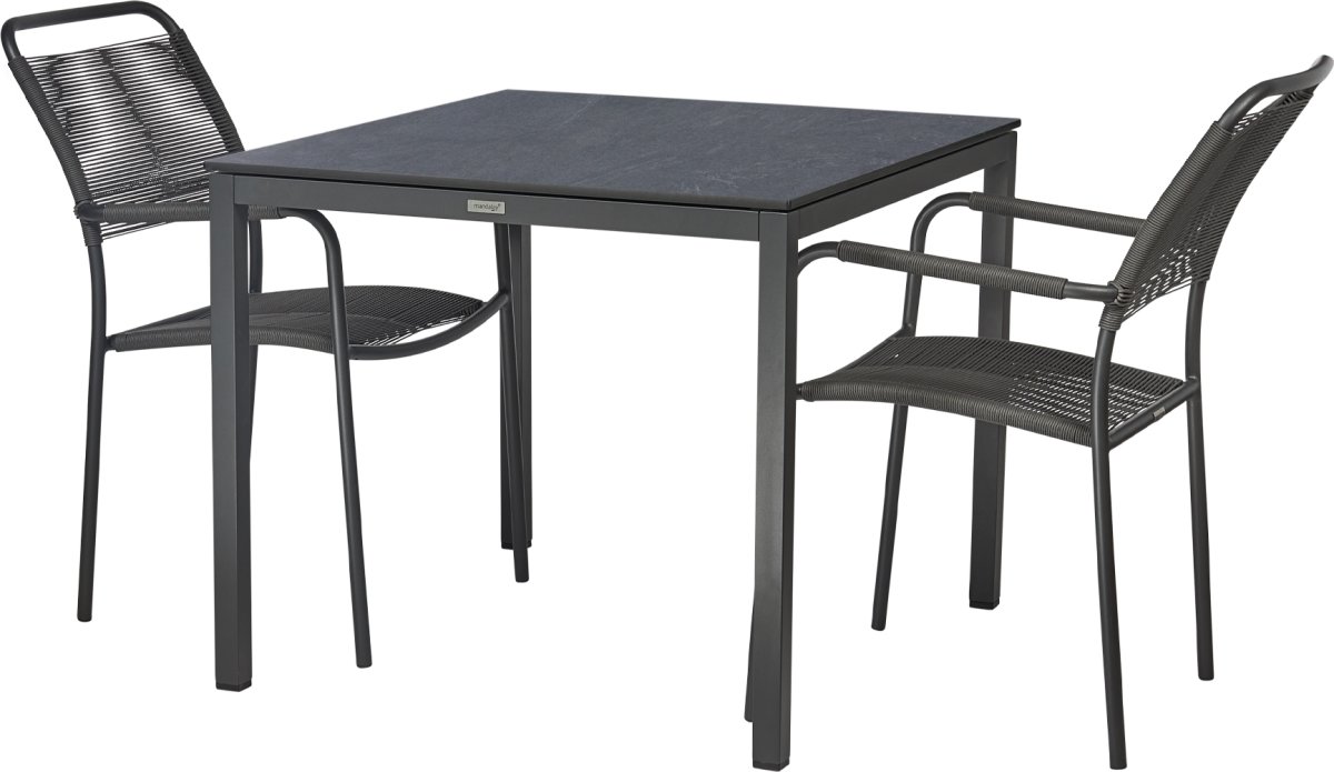 Pure Havebord L82cm + 2 stole Verona, Antracit