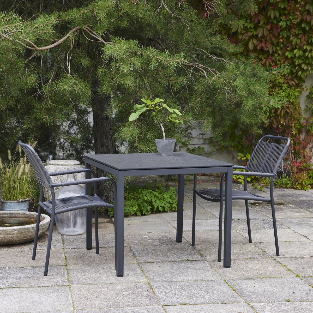 Pure Havebord L82cm + 2 stole Verona, Antracit