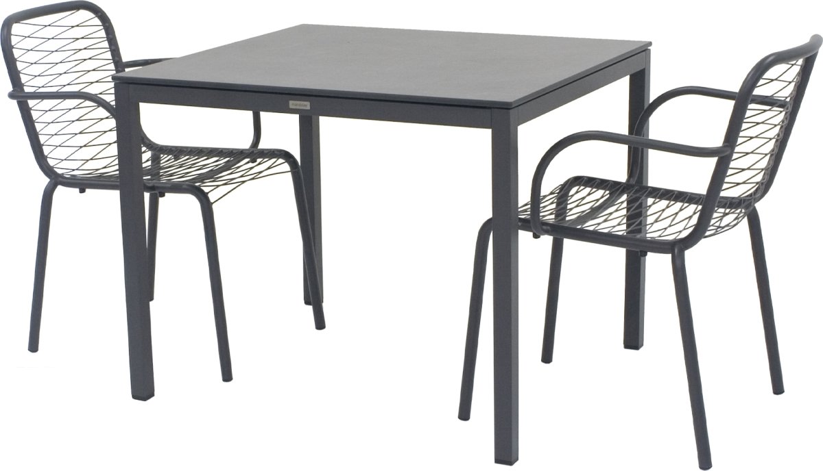 Pure Havebord L82cm + 2 stole Ivy Wire, Antracit