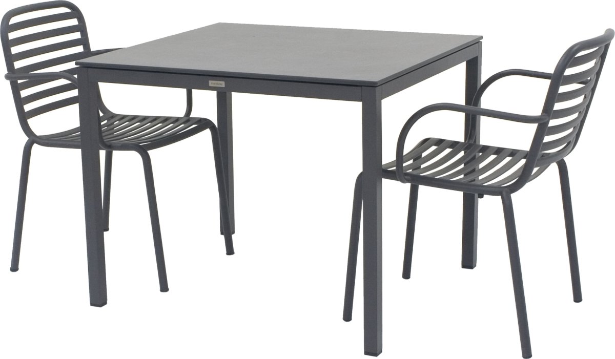 Pure Havebord L82cm + 2 stole Ivy Pipe, Antracit