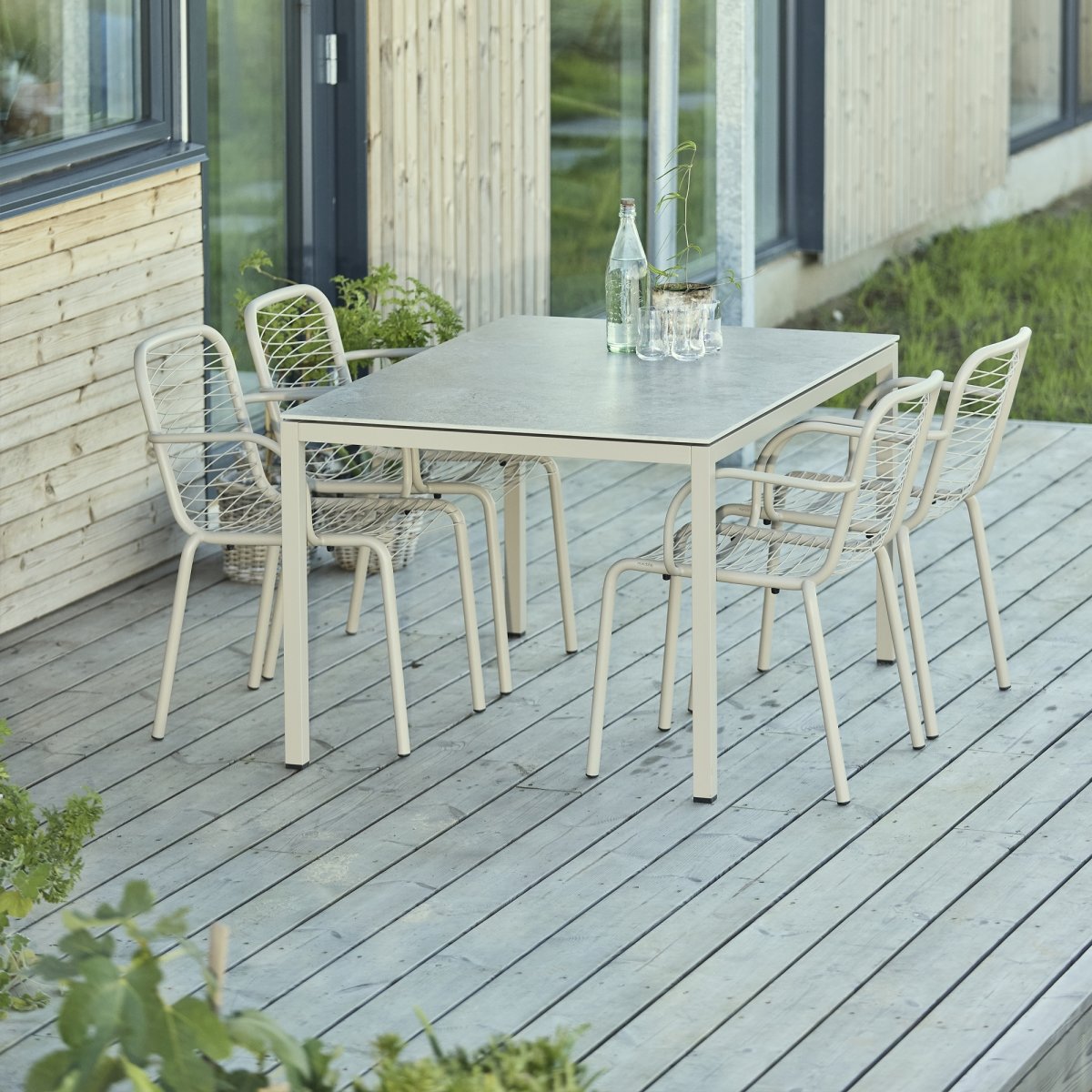 Terra Havebord L132 cm, keramik top, Taupe