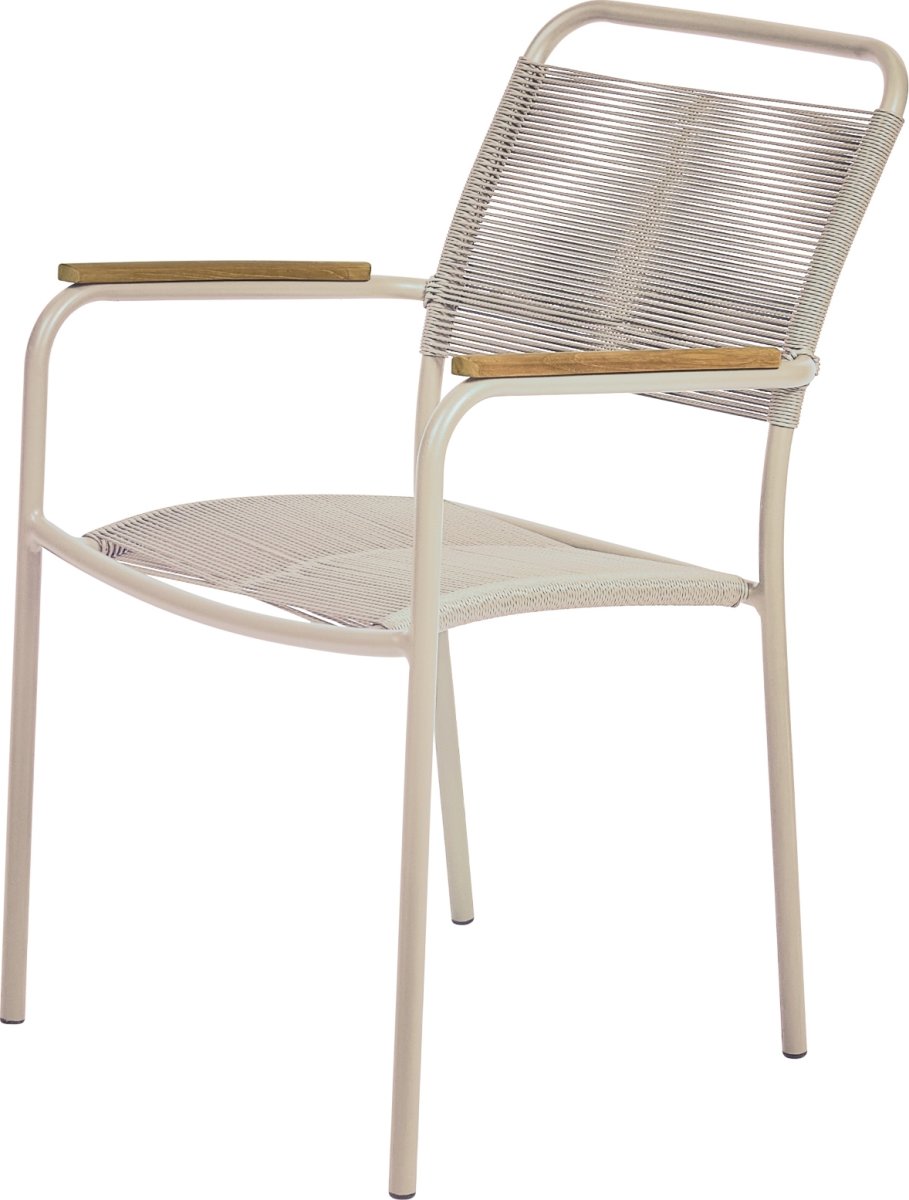 Verona Havestol m/teakarmlæn, Taupe