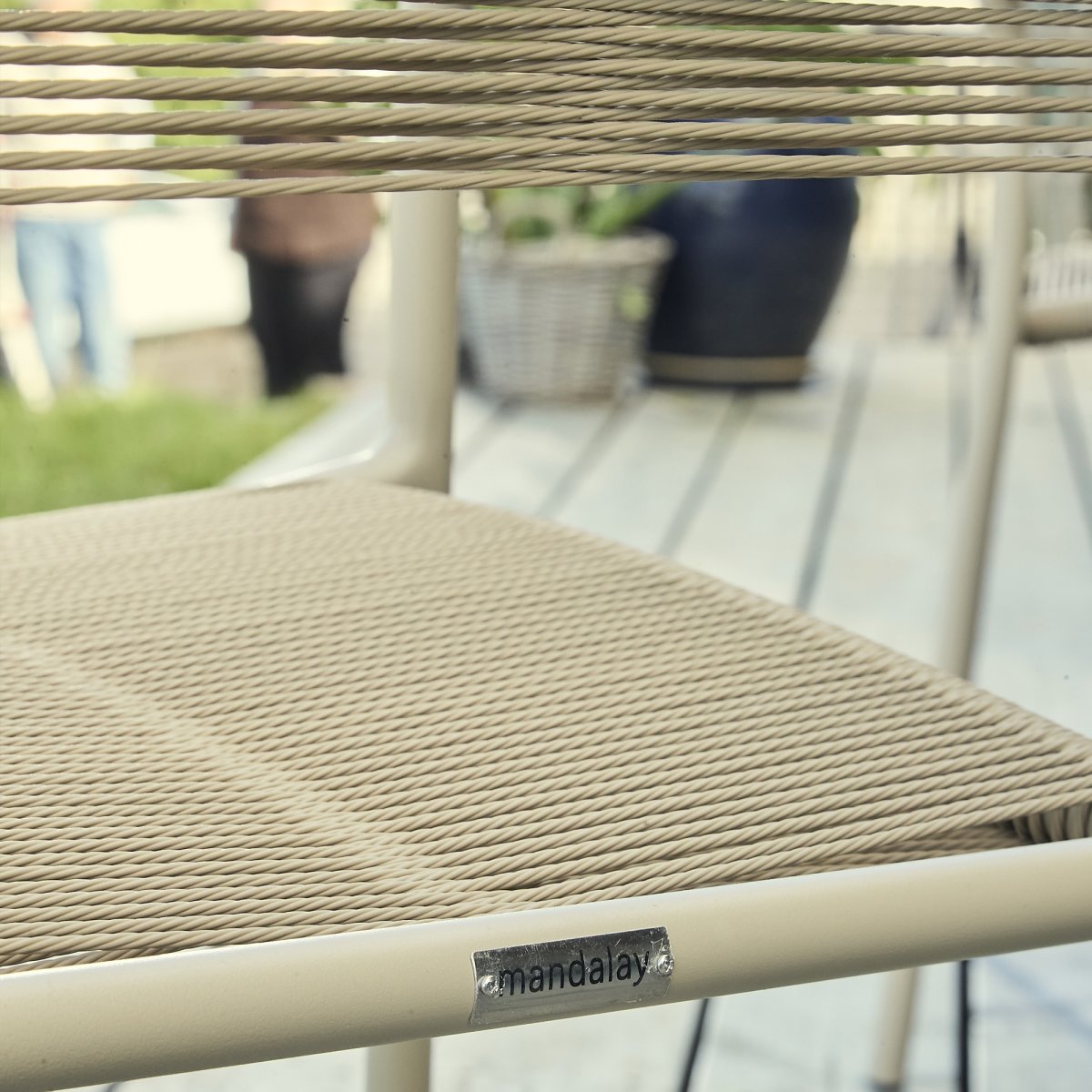 Verona Havestol m/teakarmlæn, Taupe