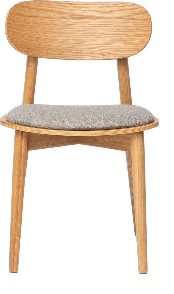 NordicLine kantinesæt m/6 stole m/polstring, eg