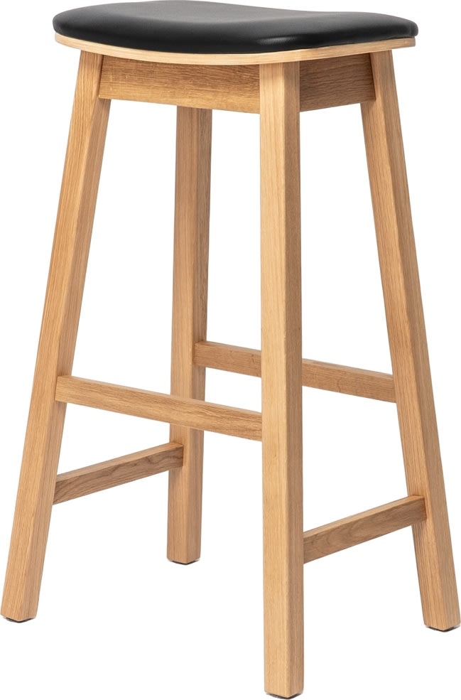 NordicLine Barstol, eg, polstret, natur/sort, H75