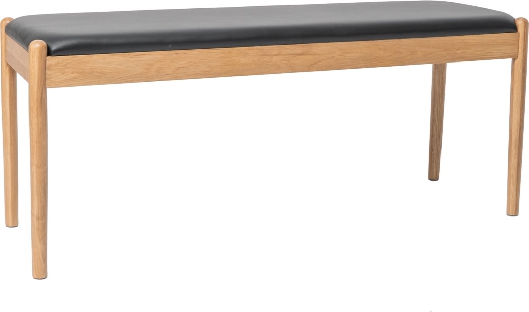 NordicLine Bænk, eg, polstret sæde, natur/sort