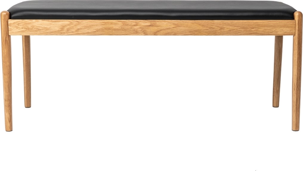 NordicLine Bænk, eg, polstret sæde, natur/sort