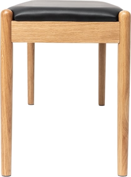 NordicLine Bænk, eg, polstret sæde, natur/sort