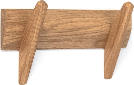 NordicLine Knagerække, olieret eg/2 knager, L30 cm