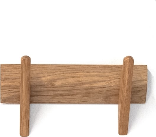NordicLine Knagerække, olieret eg/2 knager, L30 cm