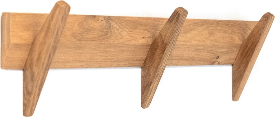 NordicLine Knagerække, olieret eg/3 knager, L60 cm