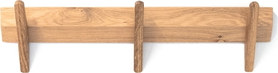 NordicLine Knagerække, olieret eg/3 knager, L60 cm