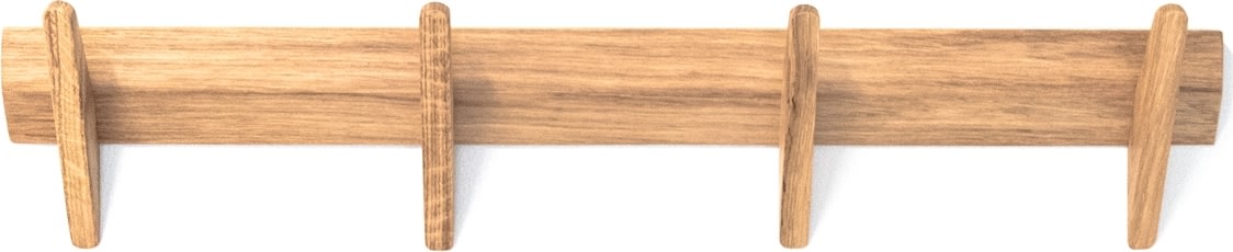 NordicLine Knagerække, olieret eg/4 knager, L80 cm