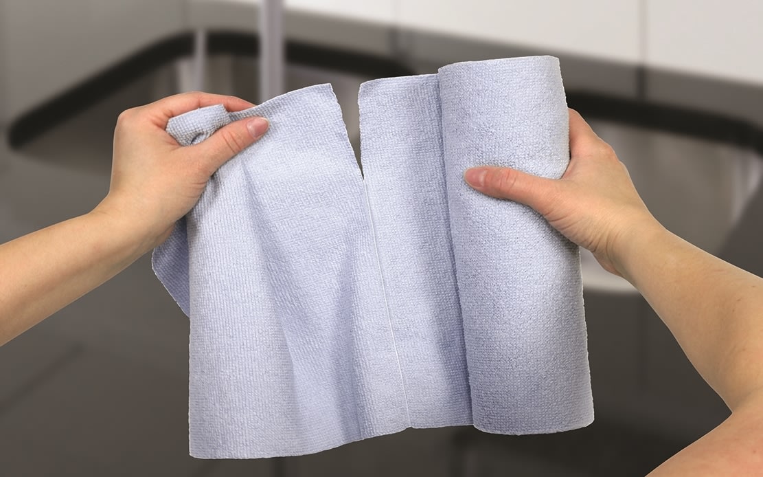 Mikrofiberklude på rulle | 40 x 20 cm | Lyseblå