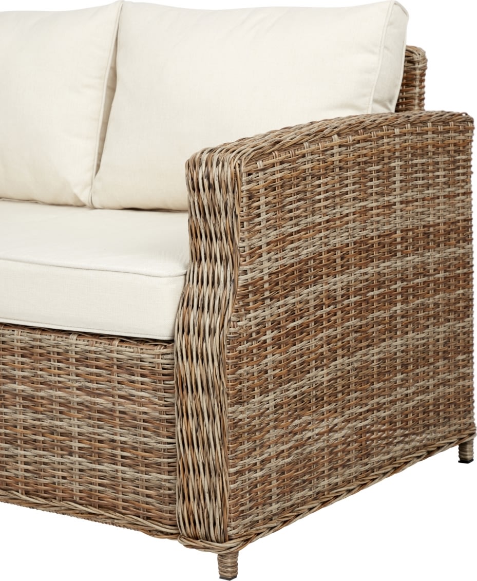 Gotland Loungesofa med hynder, 3 personer, natur