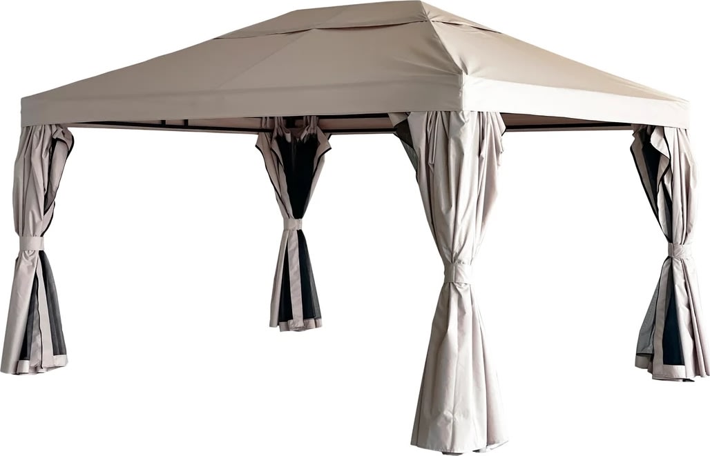 Julio Pavillon luksus, stål/polyester, 3x4m, beige