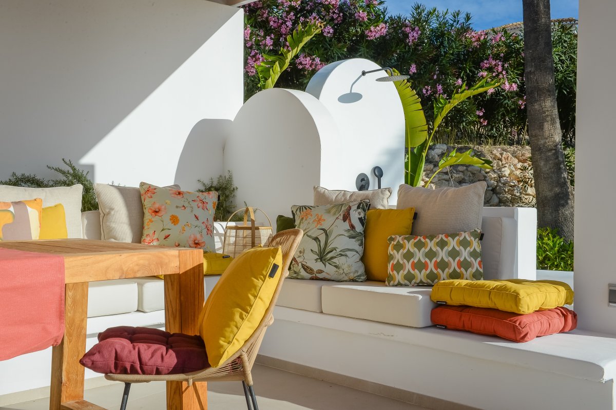 Grasse Outdoor+ Pude 50x50 cm, Grøn/natur