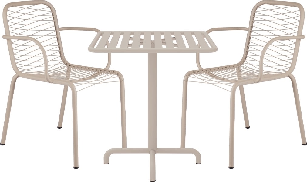 Ivy Cafébord L66cm + 2 stole Ivy Wire, Taupe
