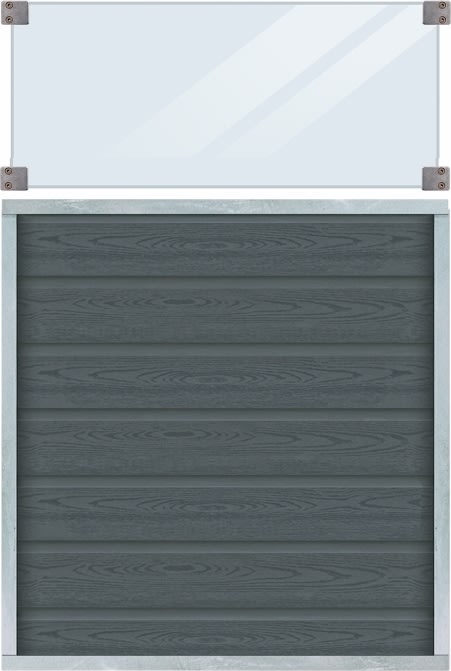 Plus Artura Komposithegn, glas 37cm, grå, 90x135cm