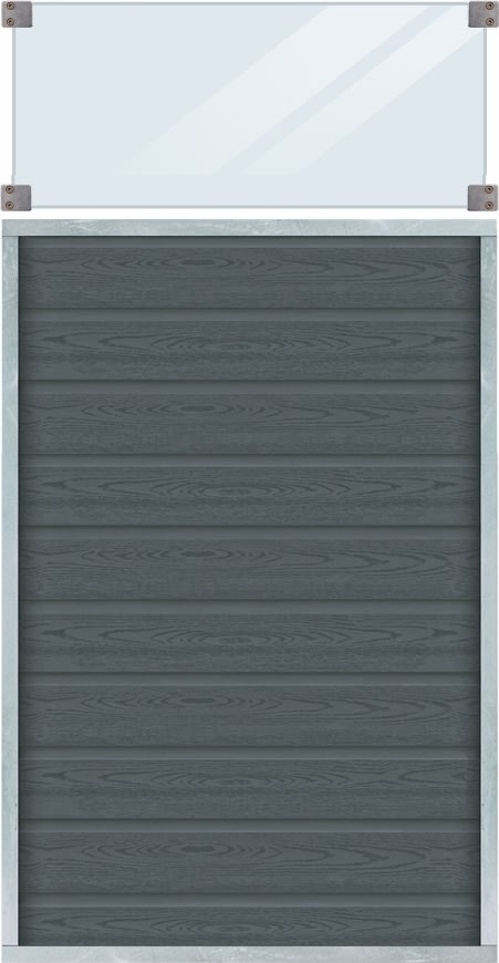 Plus Artura Komposithegn, glas 37cm, grå, 90x175cm