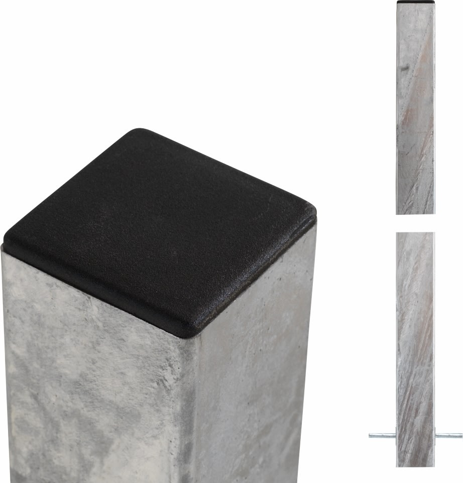 Plus Stålstolpe til nedstøbning, 8x8x186 cm.