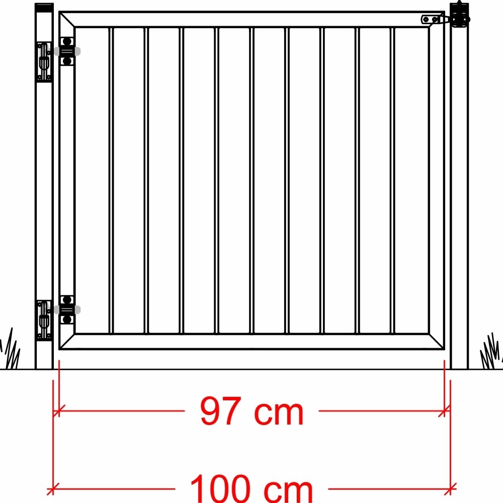 Plus Basic Stålhegn enkeltlåge, sort, 100x85 cm.