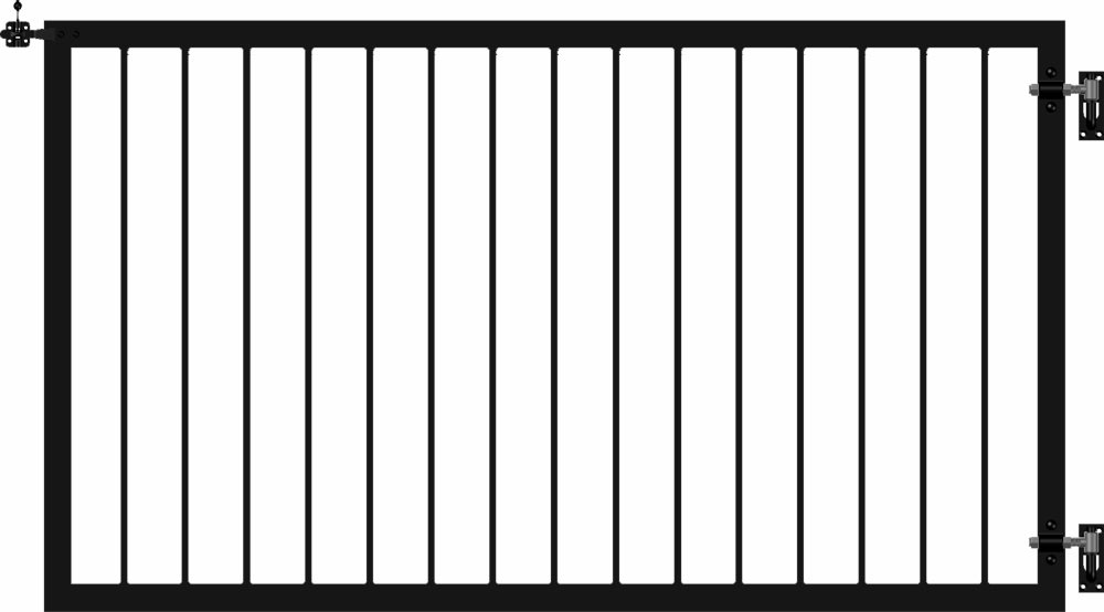 Plus Basic Stålhegn enkeltlåge bred, sort,150x85cm