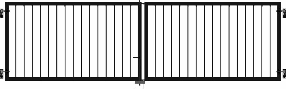 Plus Basic Stålhegn dobbeltlåge, sort, 300x85cm