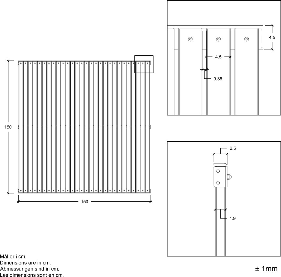 Plus Saga Træhegn, Thermowood, 150x150 cm.