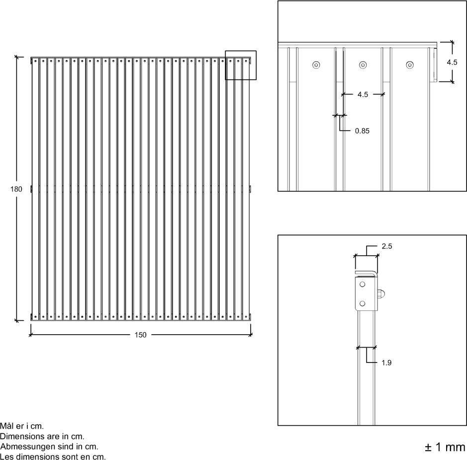 Plus Saga Træhegn, Thermowood, 150x180 cm.