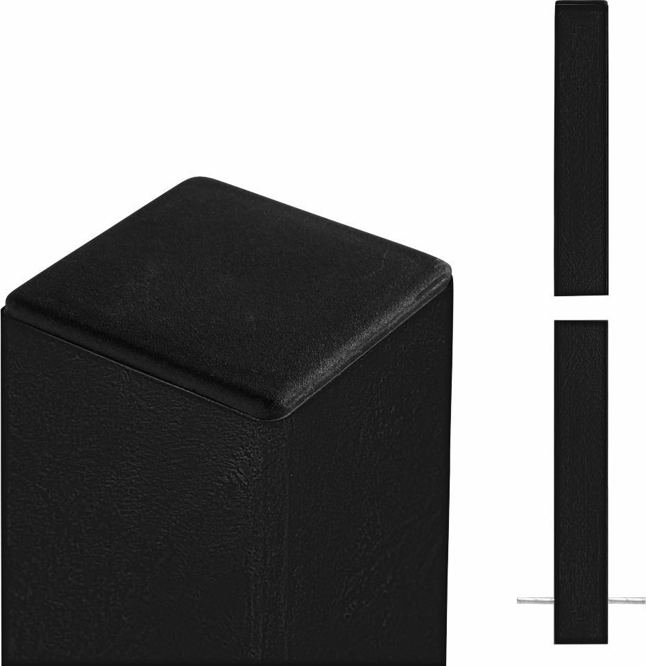 Plus Stålstolpe til nedstøbning, sort, 8x8x236 cm.