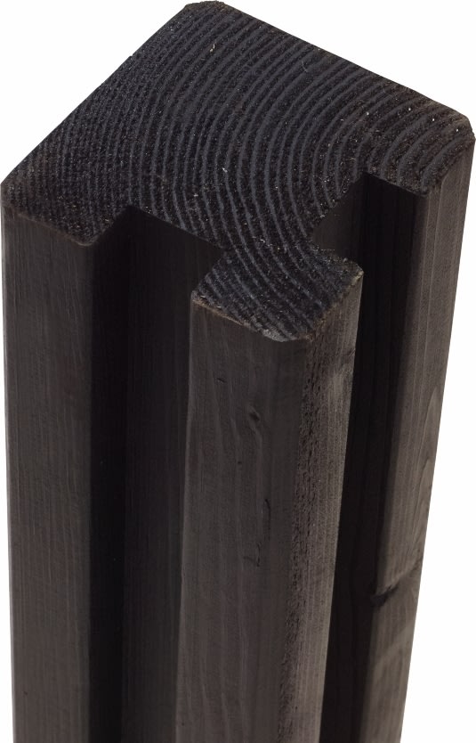 Plus Profilstolpe 2 spor hjørne, sort, 9x9x268 cm