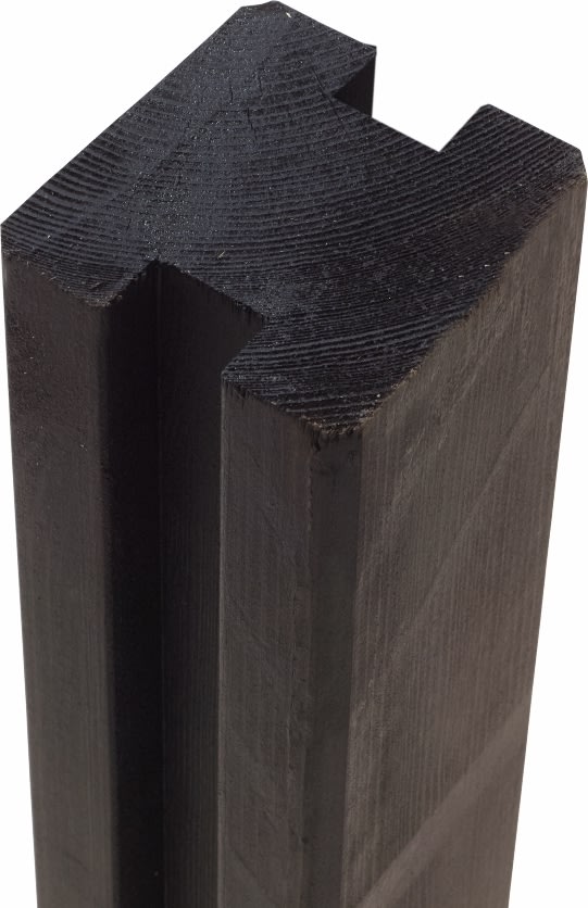 Plus Profilstolpe 2 spor, sort, 9x9x268 cm.