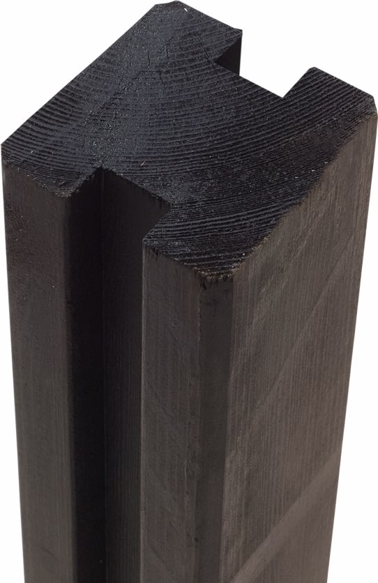 Plus Profilstolpe 2 spor, sort, 9x9x188 cm.