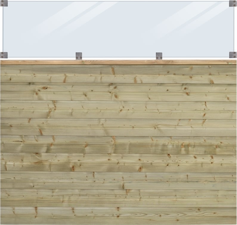Plus Plank Profilhegn, glas 44,6, natur, 174x163cm