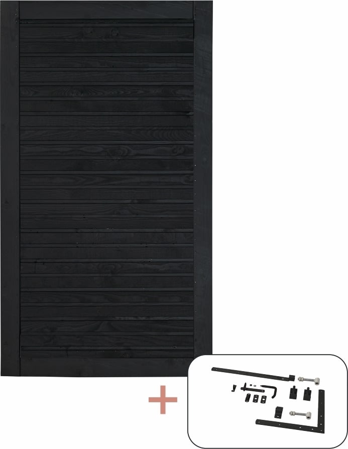 Plus Plank enkeltlåge, sort, 100x163 cm.